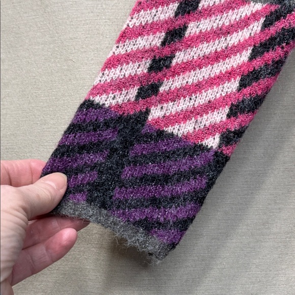 Joseph A Cardigan Pink/Purple/Gray Plaid Duster Length Open Front in Size M  NWT - Picture 7 of 12